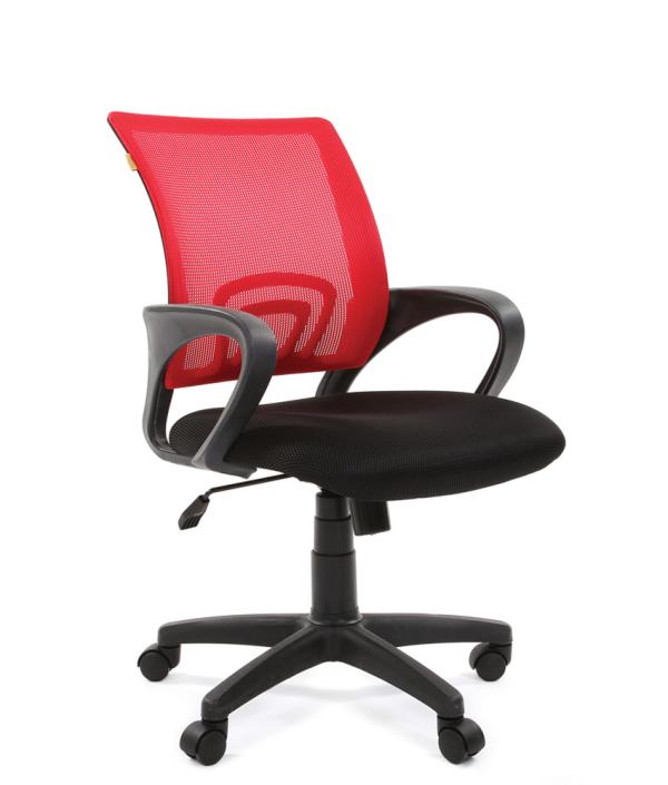 Кресло Chairman CH 696 TW, красный-черный, акрил, ткань-сетка, механизм качания TG, эргономичное, закругленные подлокотники, крестовина-пластик, регулировка высоты сиденья-газлифт, до 100кг