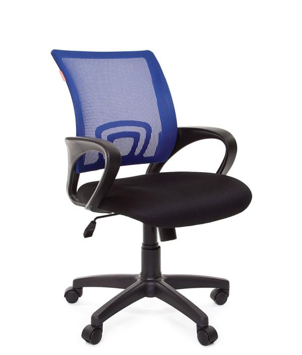 Кресло Chairman CH 696 TW-05, синий-черный, акрил, ткань-сетка, механизм качания TG, эргономичное, закругленные подлокотники, крестовина-пластик, регулировка высоты сиденья-газлифт, нагрузка до 100 кг