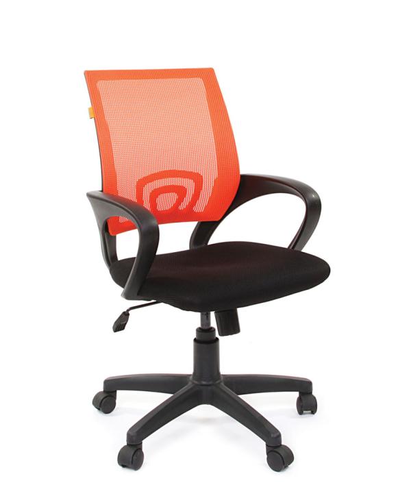 Кресло Chairman CH 696 TW-16, оранжевый-черный, акрил, ткань-сетка, механизм качания TG, эргономичное, закругленные подлокотники, крестовина-пластик, регулировка высоты сиденья-газлифт, до 100кг