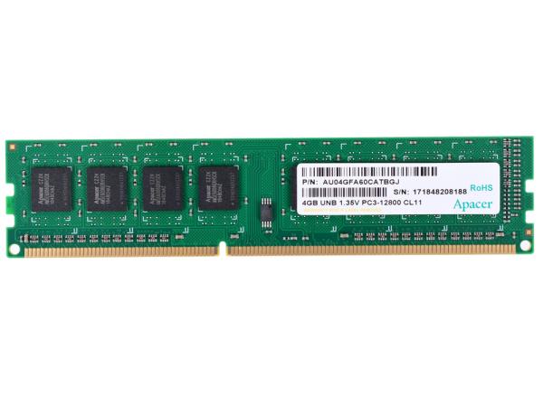 Оперативная память DIMM DDR3  4GB, 1600МГц (PC12800) Apacer AU04GFA60CATBGJ, 1.35В