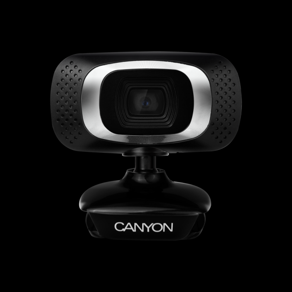 Видеокамера USB2.0 Canyon CNE-CWC3N, 1280*720, до 30 fps, крепление на монитор, микрофон, черный