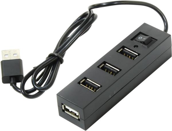 Разветвитель USB2.0  4*AF Orient TA-400, пассивный, черный