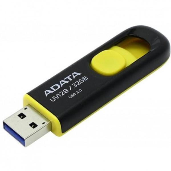Флэш-накопитель USB3.0  32GB A-Data UV128 AUV128-32G-RBY, черный-желтый