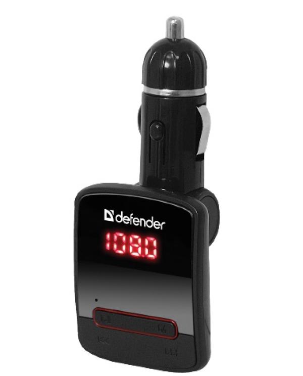 Плеер MP3  с радиопередатчиком для автомобиля Defender RT-Hit, MP3, MicroSDHC/USB 2.0, MiniJack, LED-дисплей, ПДУ, черный