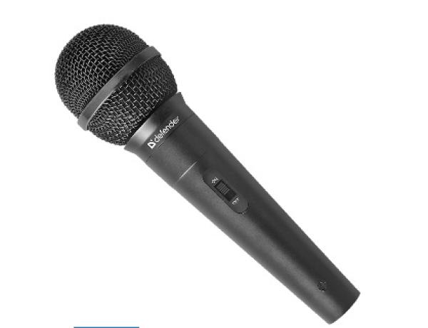 Микрофон Defender MIC-130, 50..14000Гц, кабель 5м, MiniJack + адаптер, 73дБ, черный