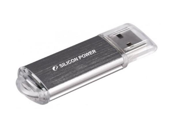 Флэш-накопитель USB2.0  16GB Silicon Power Ultima II SP016GBUF2M01V1S, серебристый