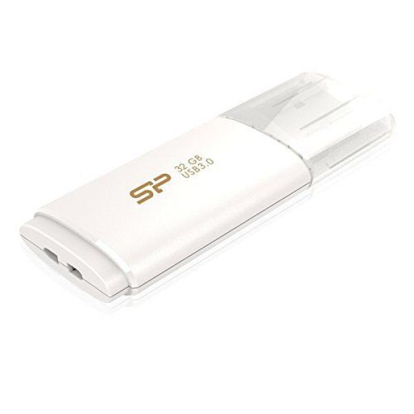 Флэш-накопитель USB3.0  32GB Silicon Power Blaze B06 SP032GBUF3B06V1W, стильный дизайн, белый