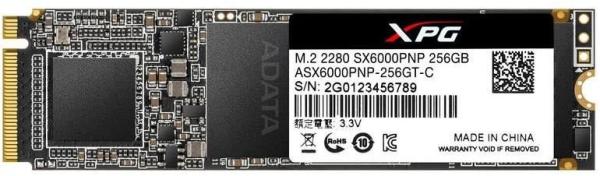 Накопитель SSD M.2  256GB A-Data XPG SX6000 Pro (ASX6000PNP-256GT-C), NVMe, 3D TLC, 2100/1200MB/s