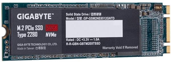 Накопитель SSD M.2  512GB GIGABYTE GP-GSM2NE8512GNTD, NVMe, 3D TLC, 1550/850MB/s