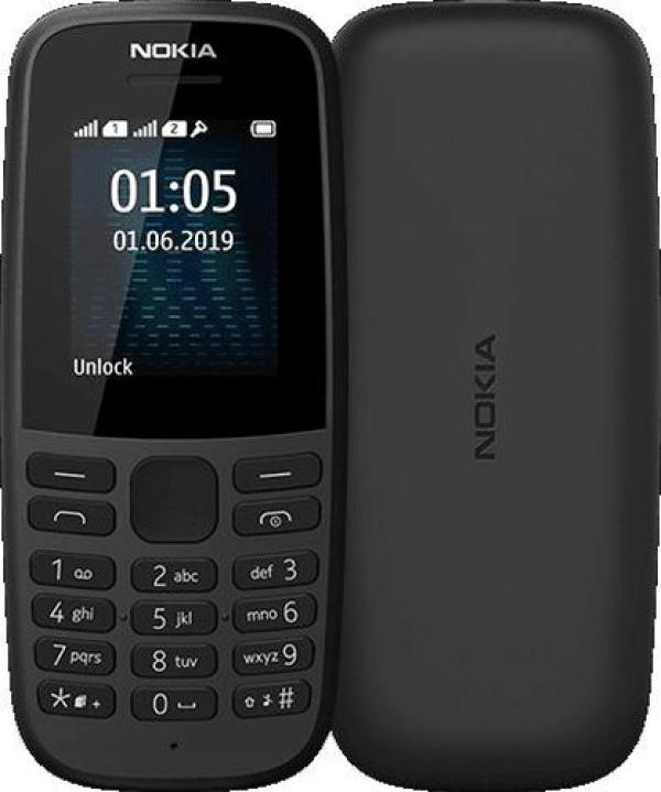 Мобильный телефон Nokia 105 (TA-1203), GSM900/1800/1900, 1.77" 160*120, FM радио, 45*107*14мм 70г, без ЗУ, черный