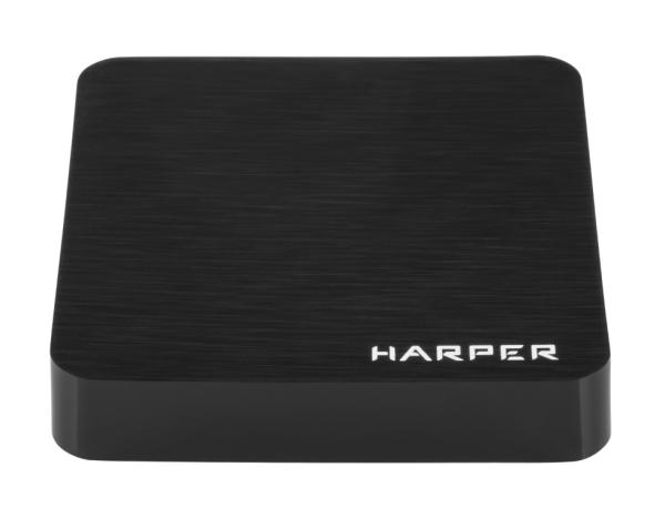 Медиа проигрыватель Harper ABX-110, 4K UHD, 4 ядра Cortex-A53, 1/8 Гб, 2USB2.0/HDMI2.0, Wi-Fi/LAN, Android 7.1, черный