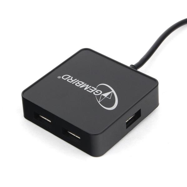 Разветвитель USB2.0  4*AF Gembird UHB-242, пассивный, пластик, черный