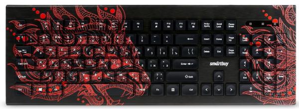 Клавиатура Smartbuy One 223 Dragon (SBK-223U-D-FC), USB, с рисунком, черный-красный
