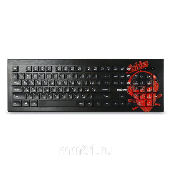 Клавиатура Smartbuy One 223 Soldier (SBK-223U-S-FC), USB, с рисунком, черный-красный
