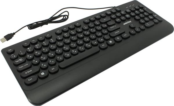 Клавиатура Smartbuy One 228 (SBK-228-K), USB, круглые кнопки, подставка для запястий, черный