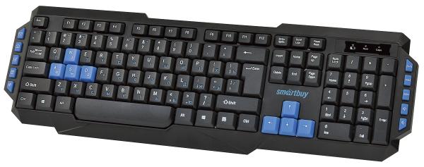 Клавиатура беспроводная Smartbuy One 231 (SBK-231AG-K), USB, FM, Multimedia 10 кнопок, черный-синий