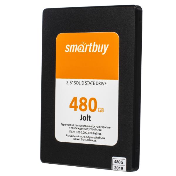 Накопитель SSD 2.5" SATA  480GB Smartbuy Jolt SM2258XT (SB480GB-JLT-25SAT3), SATAIII, 3D TLC, 550/490MB/s