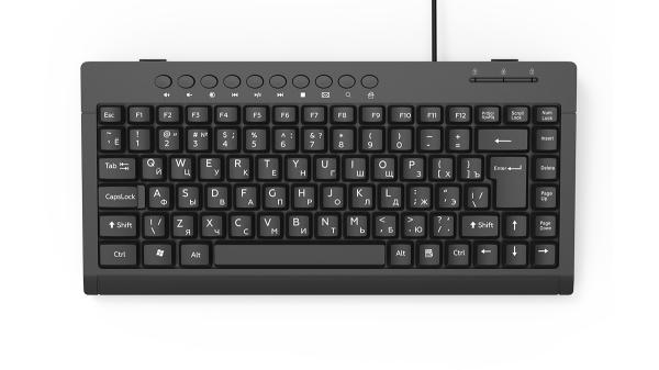 Клавиатура Ritmix RKB-104, USB, Multimedia 10 кнопок, компактная, черный