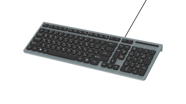 Клавиатура Ritmix RKB-400, USB, серый-черный