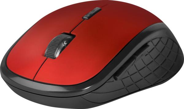 Мышь беспроводная оптическая Defender Hit MM-415, USB, 6 кнопок, колесо, FM 10м, 1600/1200/800dpi, 2*AAA, красный-черный, 52415
