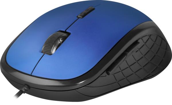 Мышь оптическая Defender Accura MM-520, USB, 6 кнопок, колесо, 1600/1200/800dpi, программируемая, синий-черный, 52520