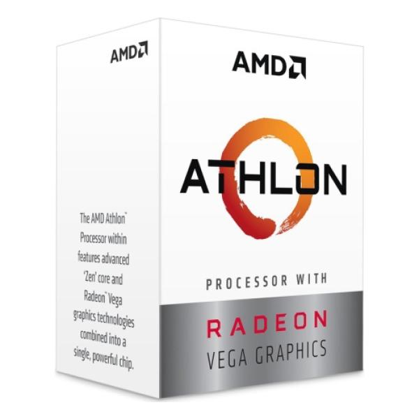 Процессор AM4 AMD Athlon 3000G 3.5ГГц, 4MB, Picasso 0.014мкм, Dual Core, Dual Channel, Vega 3, 35Вт, BOX