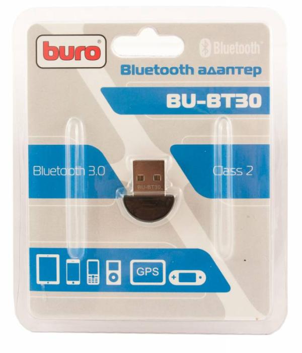 Контроллер Bluetooth 3.0+EDR Buro BU-BT30, USB2.0, до 10м, черный