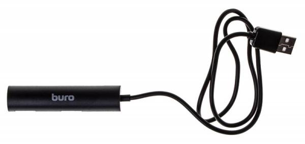 Разветвитель USB2.0  4*AF Buro BU-HUB4-0.5R-U2.0, пассивный, пластик, черный