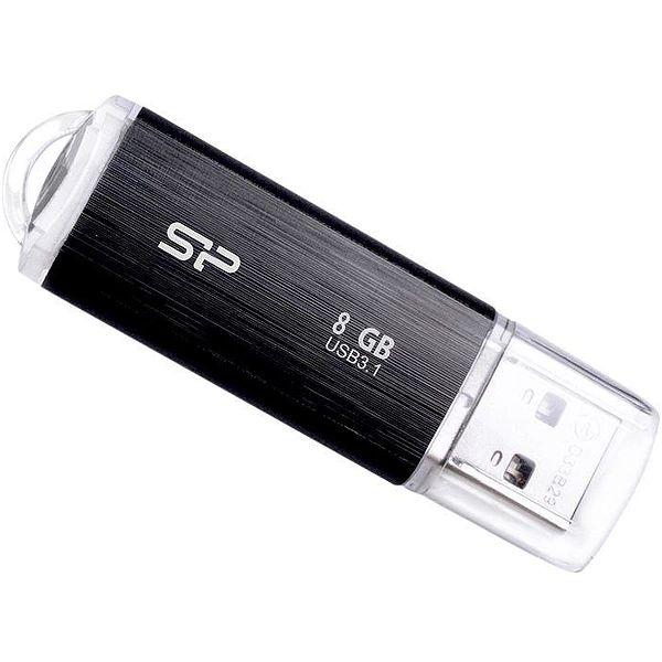 Флэш-накопитель USB3.1   8GB Silicon Power Blaze B02 SP008GBUF3B02V1K, компактный, черный,  металлический корпус