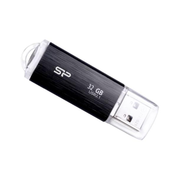 Флэш-накопитель USB3.1  32GB Silicon Power Blaze B02 SP032GBUF3B02V1K, компактный, черный,  металлический корпус