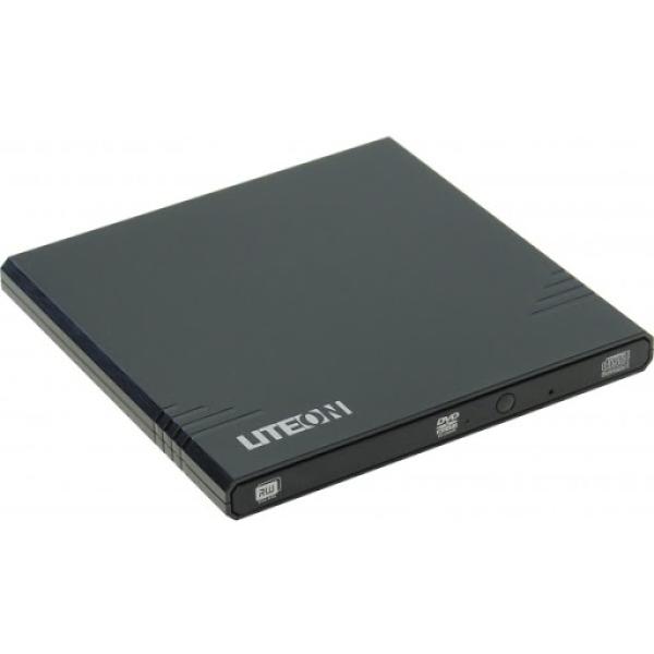 Привод DVD-RW внешний тонкий LiteOn eBAU108-11 (DN-8A6JH-L11-B), USB2.0, DVD-Dual 6/6/8, DVD 8/8/6/8/8, DVD-RAM 5/5, CD 24/24/24, 1MB, без БП, черный