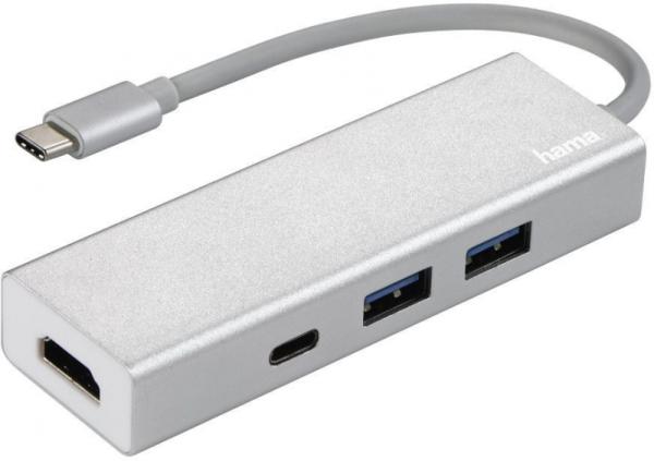 Переходник USB Hama Aluminium (00135756), USB-C, USB3.2, HDMI