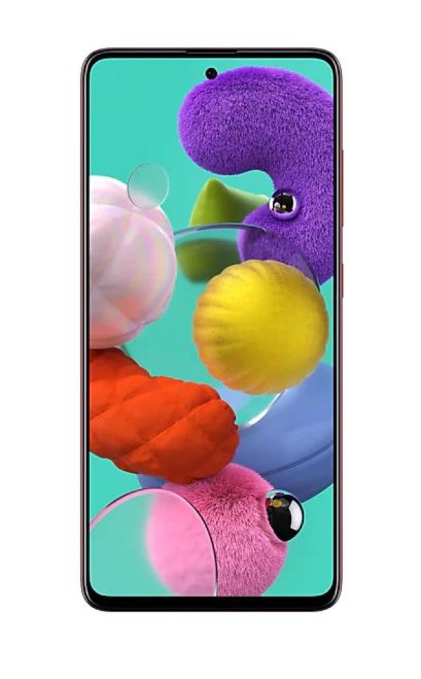 Смартфон 2*sim Samsung Galaxy A51 (SM-A515FZRMSER), Samsung 8*2.3ГГц, 64GB 4GB, AMOLED 6.5" 2400*1080, SD-micro, 4G, WiFi , NFC, 5 камеры 48+12+5+5/32Мпикс, Android 10, 4000мАч, красный