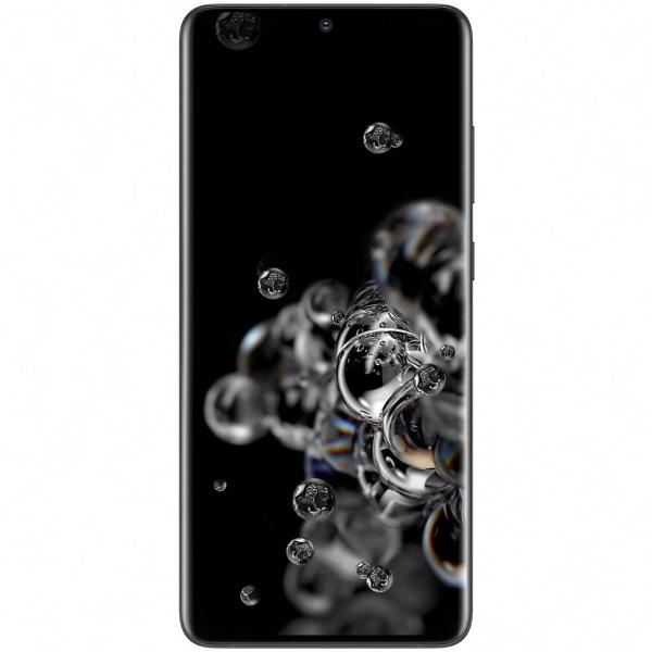 Смартфон 2*sim Samsung Galaxy S20 Ultra G988BZKDSER, 8*2.7ГГц, 128GB 12GB, AMOLED 6.9" 3200*1440, SD-micro, 4G,NFC, 5 камер 12+48+108/40Мпикс, IP68, 5000мАч, Android 10, 76*167*8.8мм 220г, черный