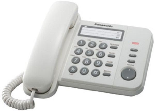 Телефон Panasonic KX-TS2352RUW, повтор, регулировка громкости звонка, возможность установки на стене, белый