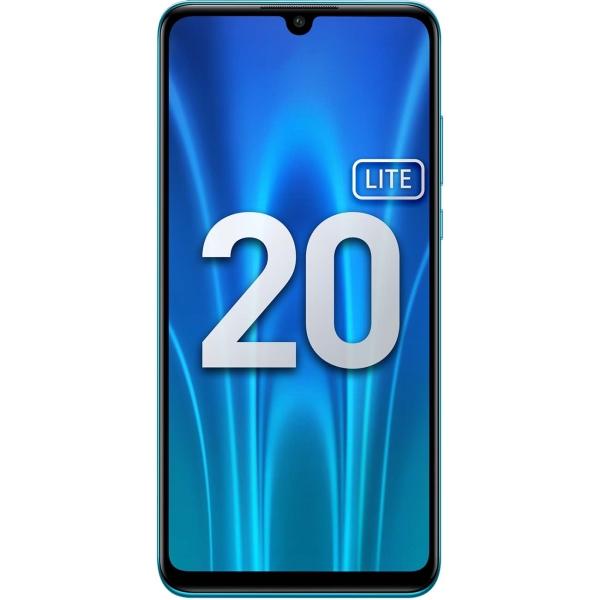 Смартфон 2*sim Huawei Honor 20 Lite (51095BKB), Kirin 8*2.2ГГц, 128GB, 4GB , 6.15" 2312*1080, SD-micro, 4G, WiFi, NFC, 4 камеры 48+8+2/24Мпикс, Android 9, 3340мАч, 72.7*152.9*7.4мм, 159г, синий