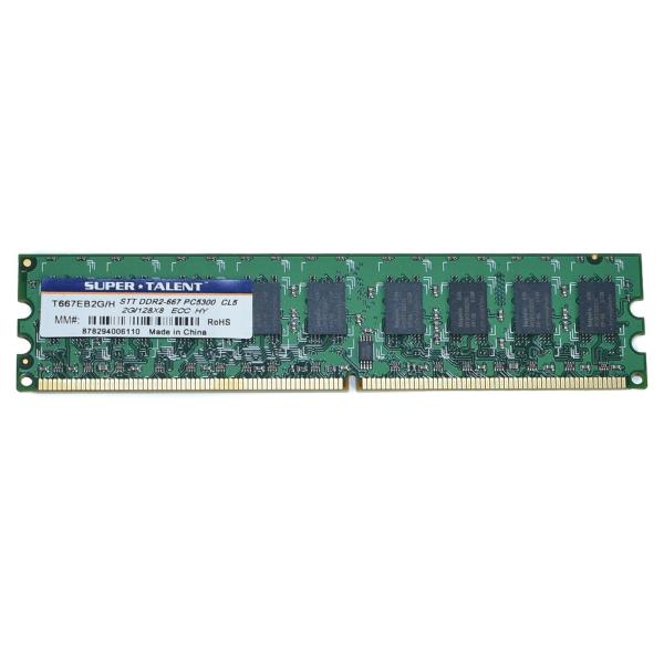 Оперативная память DIMM DDR2 2GB,  667МГц (PC5300) Super Talent, 1.8В