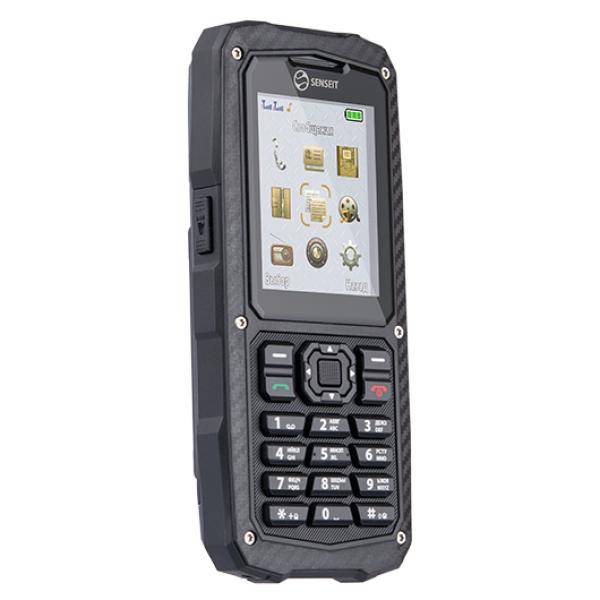 Мобильный телефон 2*SIM Senseit P210W, GSM850/900/1800/1900, 2.2" 220*176, камера 1.3Мпикс, SDHC-micro, MP3, беспроводная зарядка,  пыле-водонепроницаемый IP68, 52*122*22мм, черный