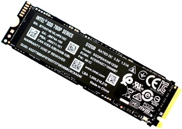 Накопитель SSD M.2  512GB Intel SSDPEKKW512G8XT, NVMe, 3D TLC, 3230/1625MB/s