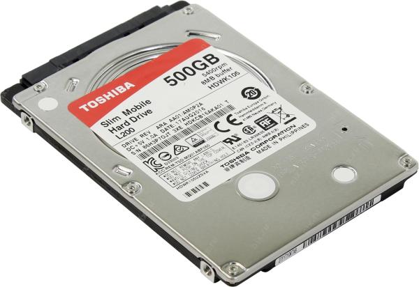 Жесткий диск 2.5" SATA  500GB Toshiba L200 HDWK105UZSVA, SATAIII, 5400rpm, 8MB cache, для ноутбука