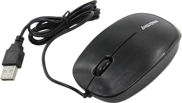 Мышь оптическая Smartbuy One 214-K (SBM-214-K), USB, 3 кнопки, колесо, 1200dpi, черный