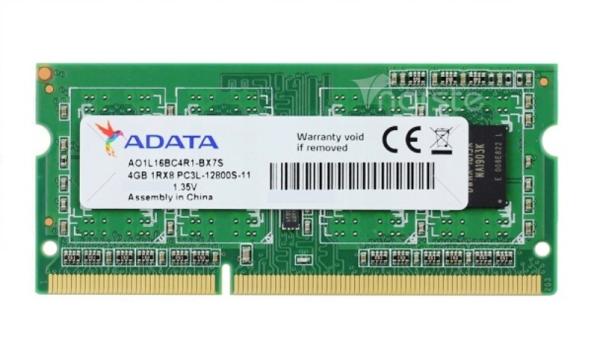 Оперативная память SO-DIMM DDR3  4GB, 1600МГц (PC12800) A-Data A01L16BC4R1-BX7S, 1.35В