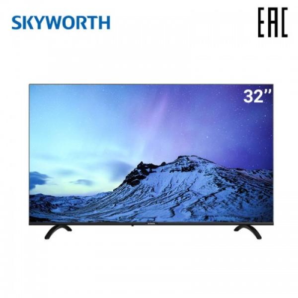 ТВ LED 32" Skyworth 32E20, 1366*768, 2HDMI/RCA, SPDIF(Coaxial), CI+/2USB2.0, DVB-S2/T2/C, 2*8Вт, черный
