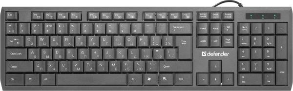 Клавиатура Defender OfficeMate SM-820, USB, бесшумные кнопки, черный, 45820