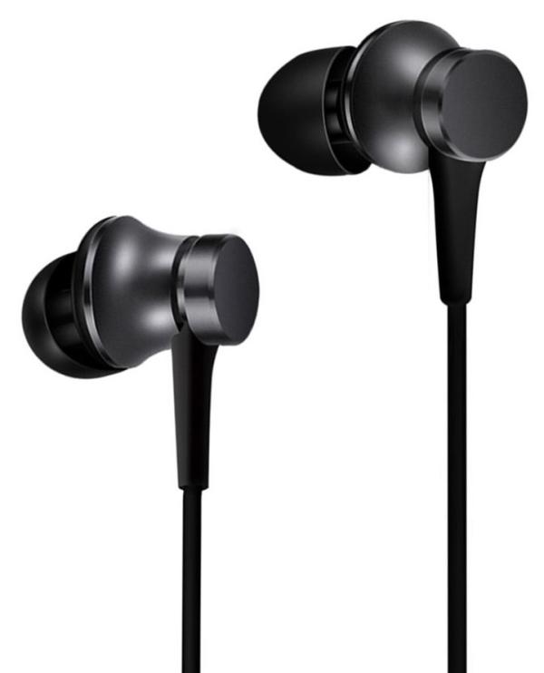 Наушники с микрофоном проводные вставные Xiaomi Mi In-Ear Headphones Basic (ZBW4354TY), 20..20000Гц, кабель 1.25м, MiniJack, черный