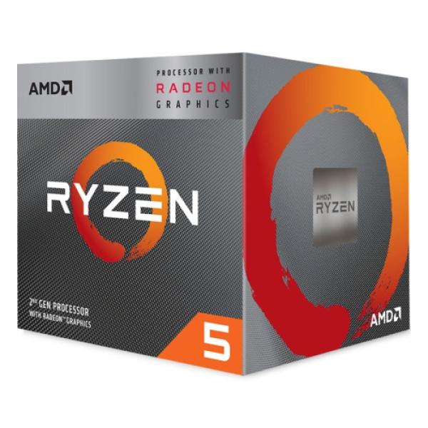 Процессор AM4 AMD RYZEN 5 3400G 3.7ГГц, 4*512KB+4MB, Picasso, 0.012мкм, Quad Core, SMT, Dual Channel, Radeon Vega 11, 65Вт, BOX