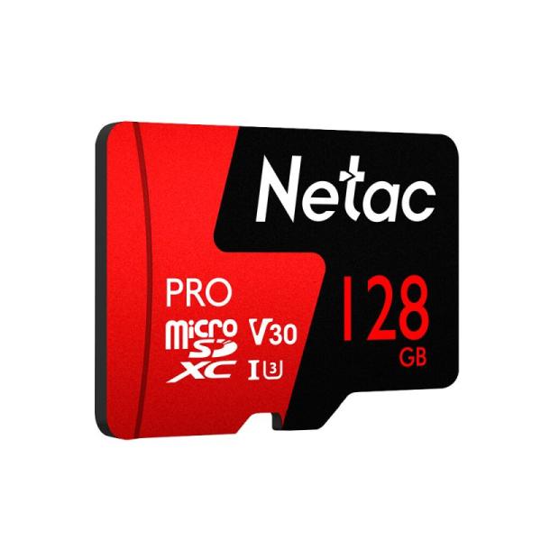 Карта памяти SDXC-micro 128GB Netac P500 Extreme Pro (NE1NT02P500PRO128GS), 90/10МБ/сек, class 10, без адаптера SD