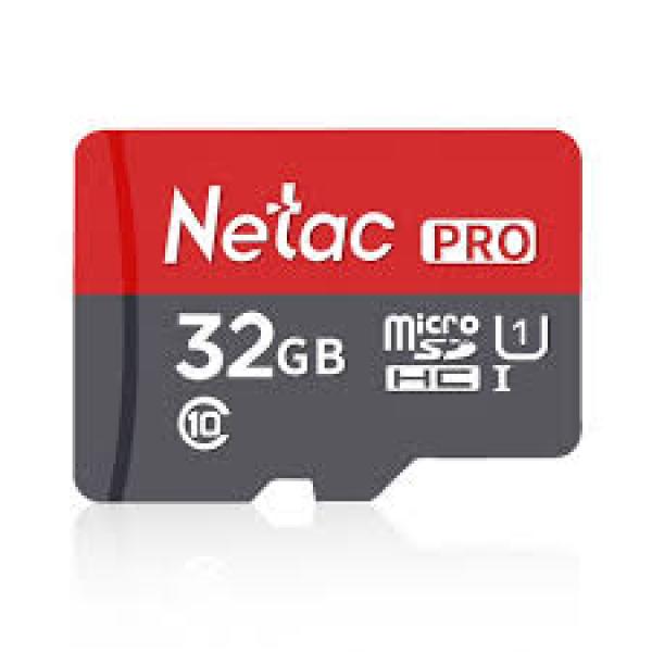 Карта памяти SDHC-micro 32GB Netac P500 Extreme Pro (NE1NT02P500PRO032GS), 90/10МБ/сек, class 10, без адаптера SD