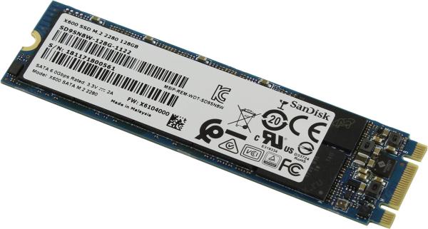 Накопитель SSD M.2  128GB SanDisk X600 (SD9SN8W-128G), SATAIII, 3D TLC, 530/490MB/s