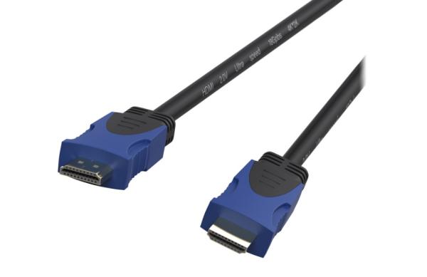 Кабель HDMI штырь - HDMI штырь  1.8м Ritmix RCC-352, версия 2.0, 4К, поддержка 3D, ethernet, канал возврата аудио, черный-синий